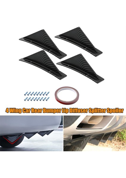 Araba Arka Alt Tampon Kanat Dudak Difüzör Arka Ayırıcı Dudak Kanat 4 Adet (Yurt Dışından) fırsatları