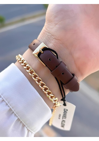 Deri Kordon 30 mt Suya Dayanıklı 2 Yıl Garantili Kadın Kol Saati+Bileklik BFG13943.3 modelleri