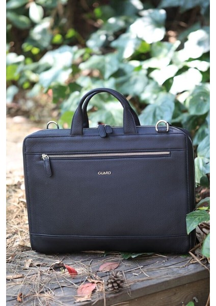 Hakiki Deri Özel Üretim Siyah Laptop & Evrak Çantası (T1328)