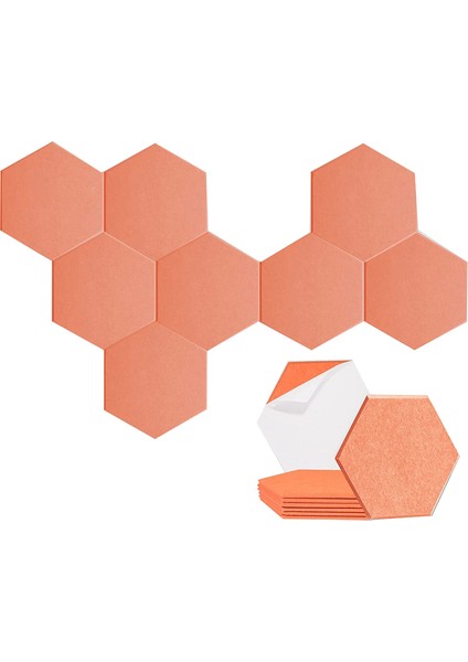 8 Paket Kendinden Yapışkanlı Altıgen Akustik Panel, Turuncu (Yurt Dışından)
