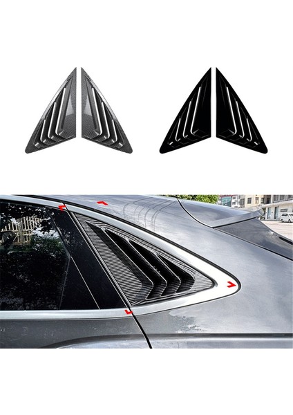 Araba Arka Cam Panjuru Yan Havalandırma Trimi Parlak Siyah Için (Yurt Dışından)