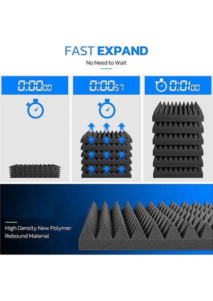 12 Paket Kendinden Yapışkanlı Piramit Ses Geçirmez Köpük Paneller, Akustik Paneller (Yurt Dışından) modelleri
