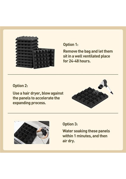 36 Paket Piramit Akustik Köpük, 9.8x 9.8x 2 Inç Ses Geçirmez Köpük (Yurt Dışından) fırsatları