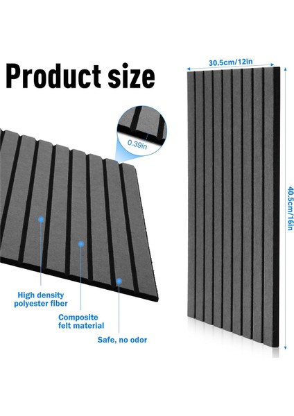 12 Adet Ses Geçirmez Akustik Panel, 14X12X0.4 Inç Oda, Ofis Için (Yurt Dışından) fiyatları
