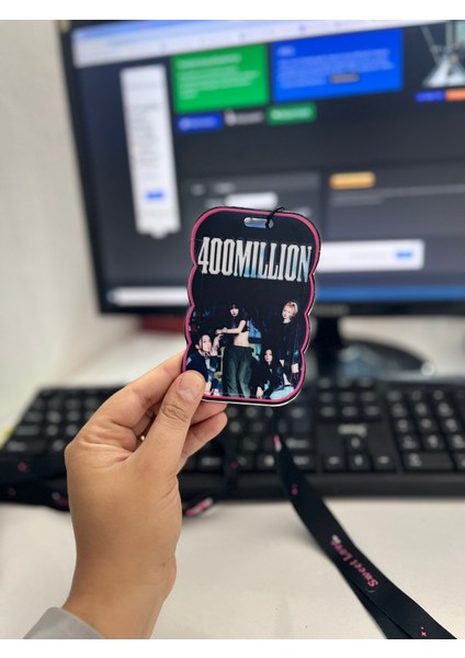 Black Pink Yaka Kartı ,kart Taşıma Askısı, Boyun Askı Ipi ve Telefon Askı Aparatı
