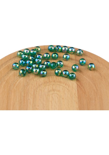 Plastik Inci Yeşil Boncuk Şeffaf Janjanlı 8 mm 500 Gram Çanta ve Takı Aksesuar Boncuğu