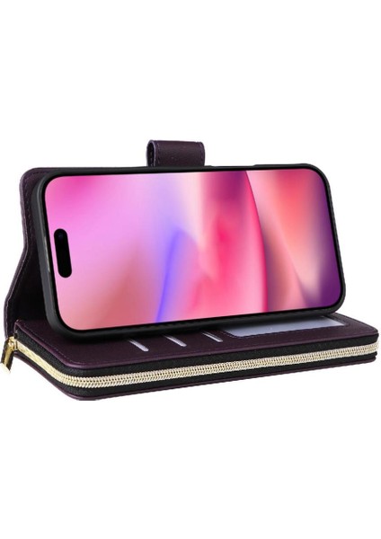 IPhone 12 Pro Cüzdan Kılıf 9 Kart Tutucu Manyetik Kapatma ile Uyumlu (Yurt Dışından)