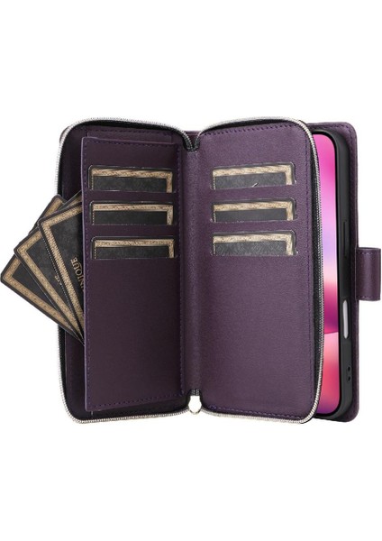 IPhone 13 Pro Max Cüzdan Kılıf 9 Kart Tutucu Crossbody ile Uyumlu ve (Yurt Dışından)