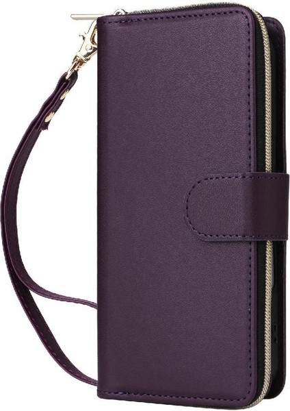 IPhone 12 Cüzdan Kılıf Crossbody ve Bilek Kayışı Pu Deri ile Uyumlu (Yurt Dışından)