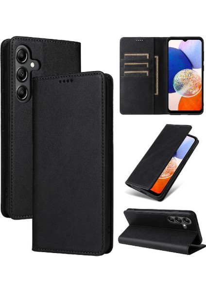 Samsung Galaxy A15 Pu Deri Kart Yuvası Rfıd Engelleme Saf Flip Case (Yurt Dışından)