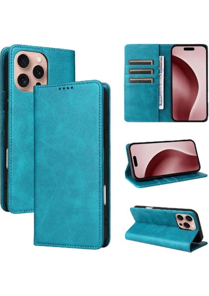 IPhone 16 Pro Flip Case Darbeye Dayanıklı Rfıd Engelleme Saf Kart ile Uyumlu (Yurt Dışından) indirimleri