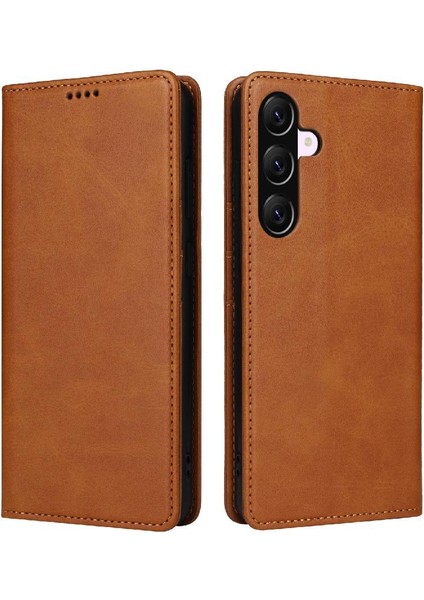Samsung Galaxy A56 5g Kart Yuvası Saf Renk Rfıd Engelleme Pu Flip Case (Yurt Dışından)