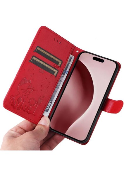 Kart Yuvası Pu ile IPhone 16 Pro Slim Fit Dayanıklı Hafif Flip Case (Yurt Dışından)