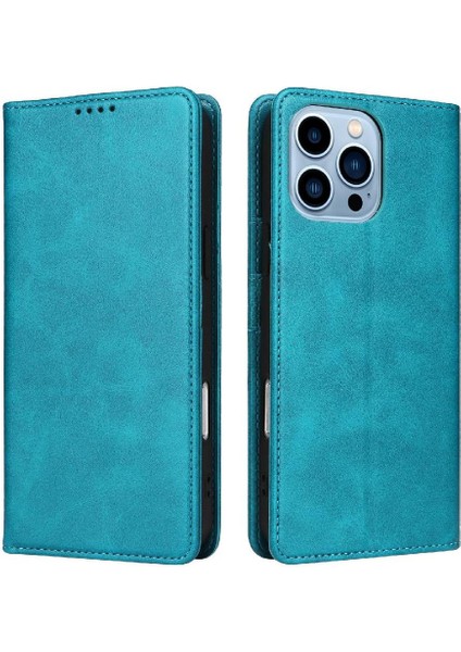 IPhone 13 Pro Max Flip Case Kart Yuvası ile Uyumlu Saf Renk Pu Rfıd (Yurt Dışından)