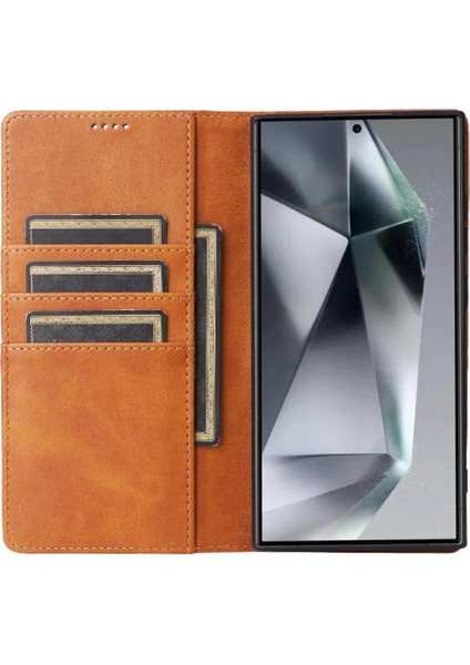 IPhone 15 ile Uyumlu Artı Flip Case Pu Deri Kart Yuvası Darbeye (Yurt Dışından)