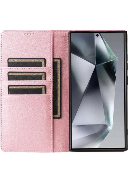IPhone 15 Pro Max Flip Case Pu Deri Kart Yuvası Saf Rfıd ile Uyumlu (Yurt Dışından)