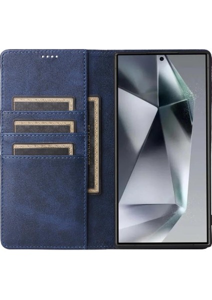 IPhone 16 Pro Max Flip Case Pu Deri Kart Yuvası ile Uyumlu Rfıd Saf (Yurt Dışından)