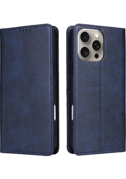 IPhone 15 Pro Max Flip Case Pu Deri Kart Yuvası Saf Rfıd ile Uyumlu (Yurt Dışından)