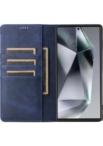 IPhone 15 Pro Max Flip Case Pu Deri Kart Yuvası Saf Rfıd ile Uyumlu (Yurt Dışından)