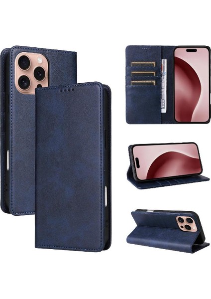 IPhone 16 Pro Flip Case Darbeye Dayanıklı Rfıd Engelleme Saf Kart ile Uyumlu (Yurt Dışından) indirimleri
