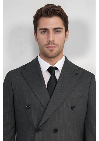 Çizgili Kruvaze Takım Elbise Gri fiyatları