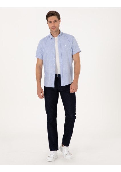 Erkek Koyu Lacivert Straight Fit Jean Pantolon 50308876-VR100