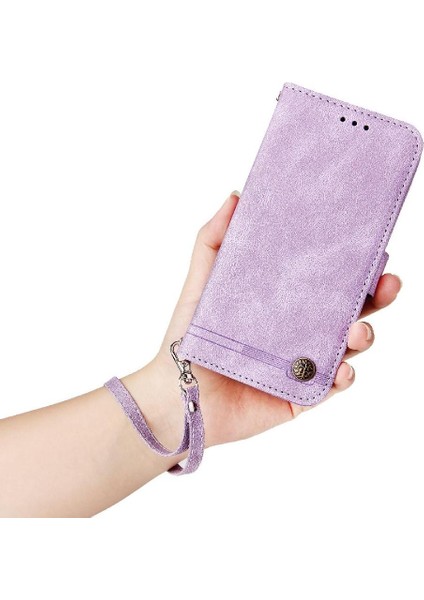 Samsung Galaxy A06 Cüzdan Kısa Kayış Kart Yuvası Sahipleri Flip Case Uzun (Yurt Dışından)