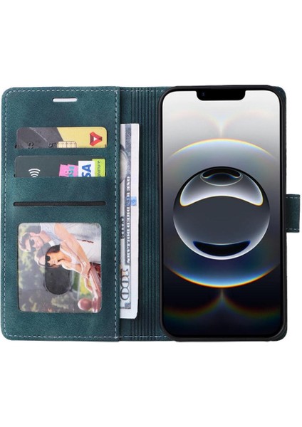 IPhone 16E Cüzdan Darbeye Deri Çanta Basit Iş Flip Case (Yurt Dışından)