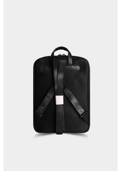 Hakiki Deri Siyah Yatay Dikişli Sırt Çantası (T761) modelleri