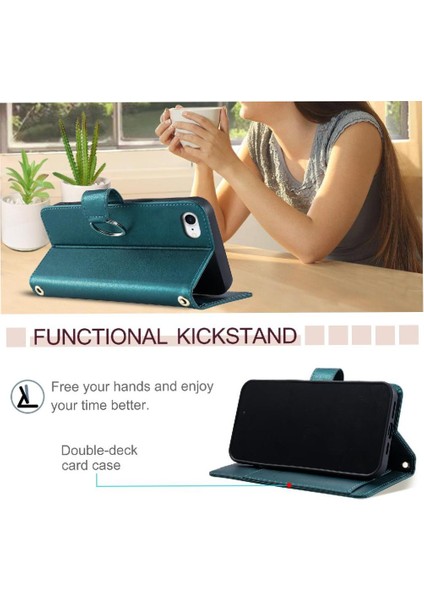 IPhone 16E Manyetik Koruyucu Pu Deri Kart Yuvaları Tutucu Flip Case (Yurt Dışından)