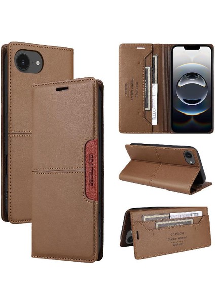IPhone 16E Rfıd Engelleme Cüzdan Darbeye Kapak Kapak Flip Case (Yurt Dışından)