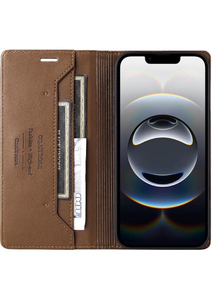 IPhone 16E Rfıd Engelleme Cüzdan Darbeye Kapak Kapak Flip Case (Yurt Dışından)