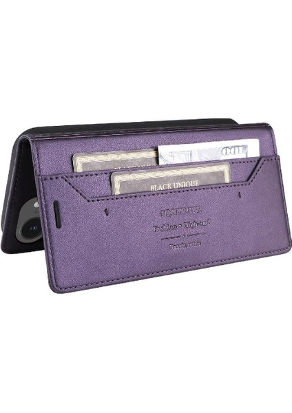 IPhone 16E Rfıd Engelleme Cüzdan Darbeye Kapak Kapak Flip Case (Yurt Dışından)