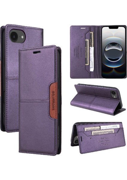 IPhone 16E Rfıd Engelleme Cüzdan Darbeye Kapak Kapak Flip Case (Yurt Dışından)