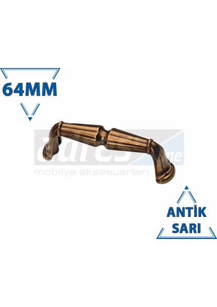 Çizgili Kulp 8'li 64mm Antik Sarı