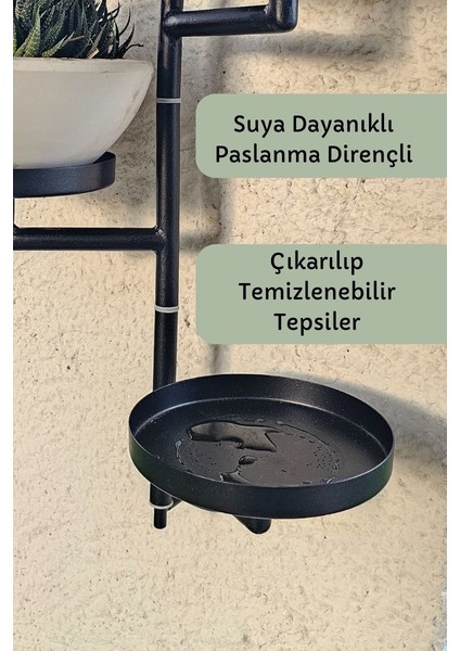 Metal Saksılık / Çiçeklik - Hareketli Kollu Saksılık - Duvara Monte Çiçeklik