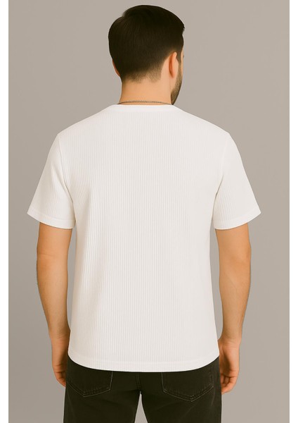 Erkek Tshirt Kolyeli-Cepli Gofre Likralı Kumaş (Dar Kalıp) fırsatları