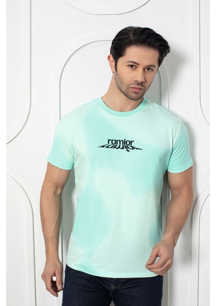 Wave Mint Erkek Oversize Baskılı T-Shirt – Serin Rüzgarın Tarz Hali