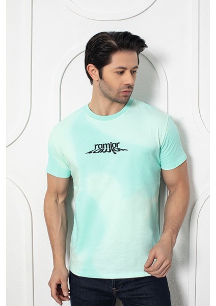 Wave Mint Erkek Oversize Baskılı T-Shirt – Serin Rüzgarın Tarz Hali fırsatları