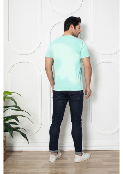 Wave Mint Erkek Oversize Baskılı T-Shirt – Serin Rüzgarın Tarz Hali indirimleri