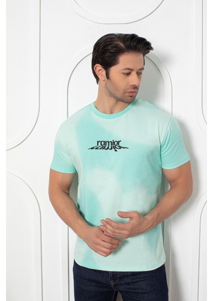 Wave Mint Erkek Oversize Baskılı T-Shirt – Serin Rüzgarın Tarz Hali