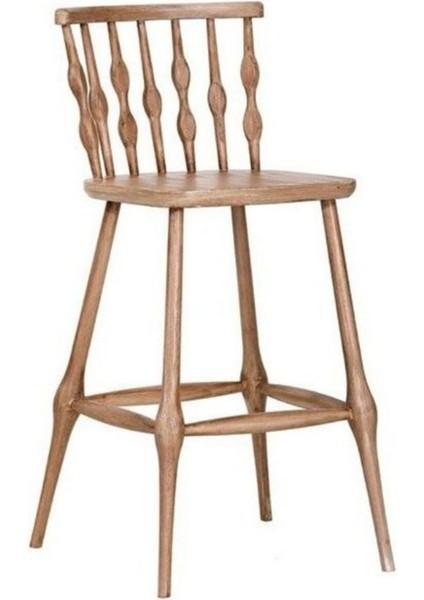 Natura Retro Ahşap Bar Sandalyesi