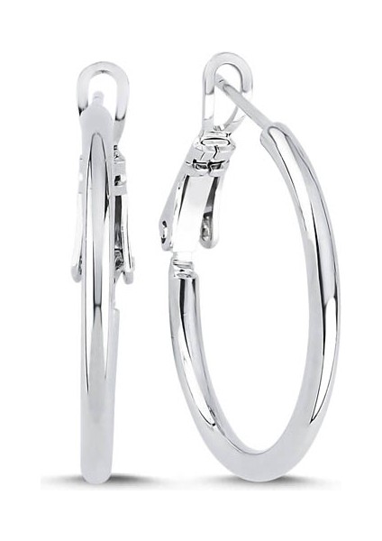 2,5 cm Halka Rhodium Küpe