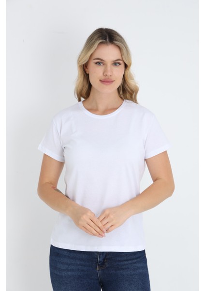 Nefes Alabilen %100 Pamuk Bisiklet Yaka Regular Fit Normal Kesim Baskısız Basic Tişört fiyatları