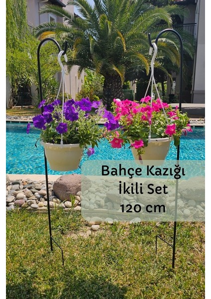 Bahçe Kazığı – Bahçe Direği Ikili Set -Siyah 120 cm