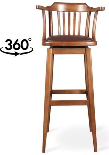 Arven Döner Ahşap Bar Sandalyesi