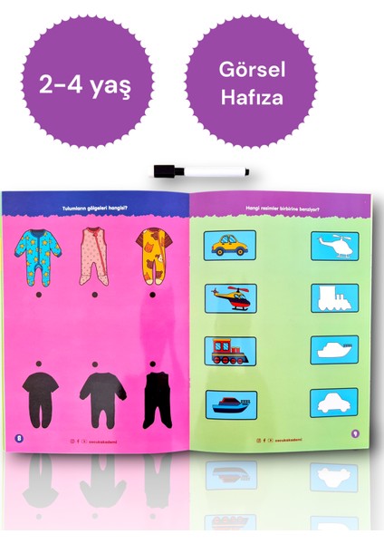 Yaz-Sil Serisi- Zeka Oyunları-Tekrar Kullanılabilir Uzun Ömürlü Eğitici Kitap