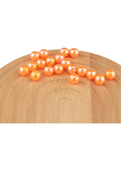 Plastik Inci Turuncu Boncuk Kaplama Janjanlı 10 mm 500 Gram Çanta ve Takı Aksesuar Boncuğu