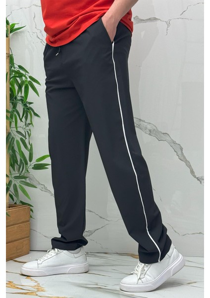Erkek Yanları Biyeli Full Likralı Baggy Pantolon