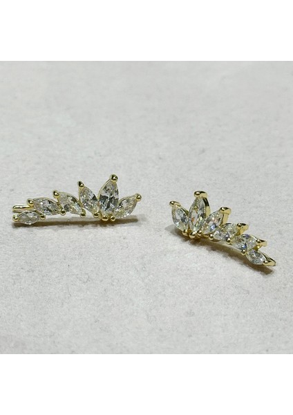 Bendo 11 Gümüş Küpe MS3681, 925 Ayar Gümüş, Altın Kaplama